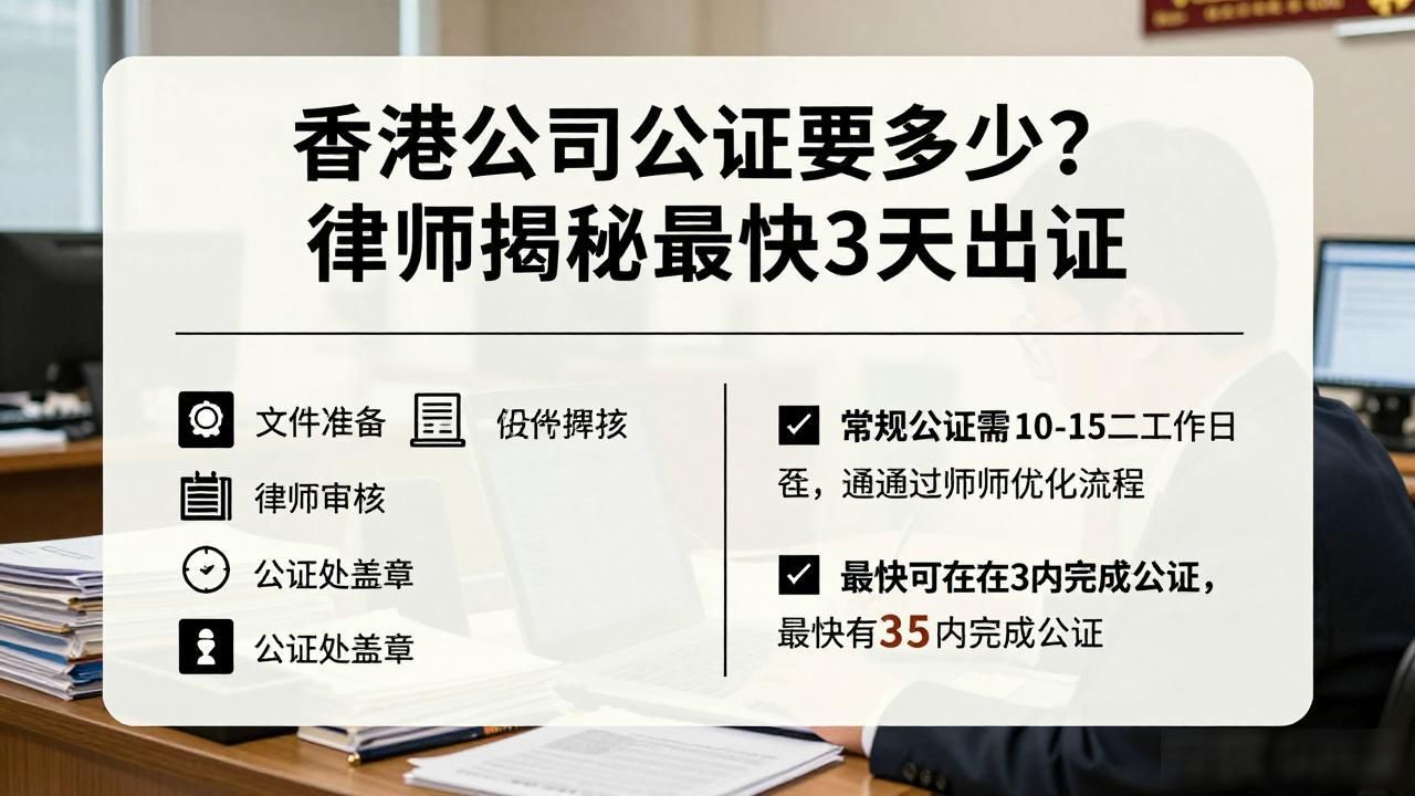 香港公司公证要多久？律师揭秘最快3天出证