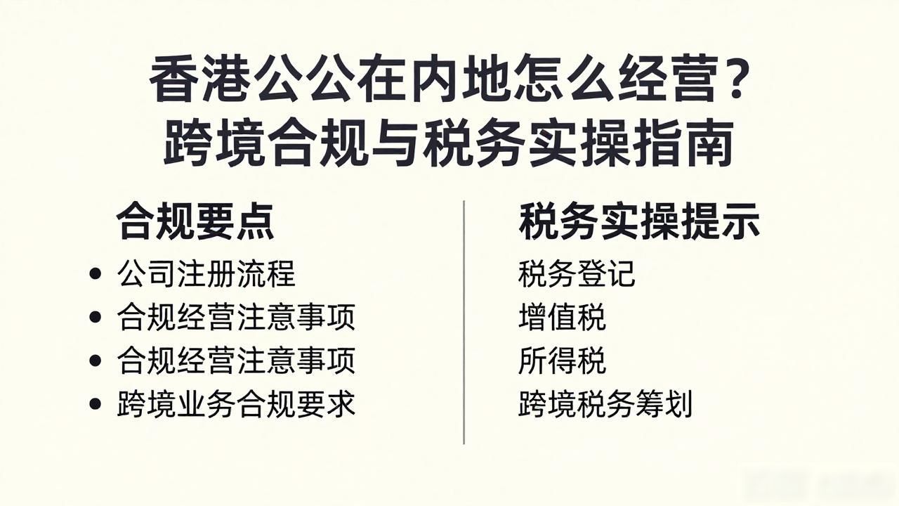 香港公司在内地经营方式_香港公司大陆经营_内地经营香港方式公司要交税吗