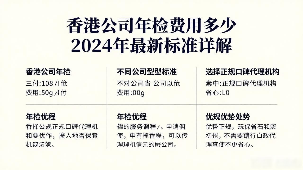 香港公司年检费用多少 2024年最新标准详解